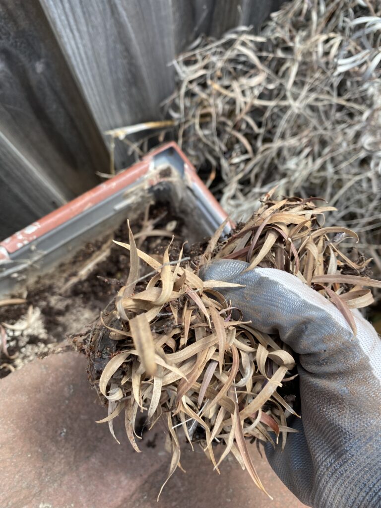 Gutter cleaning results