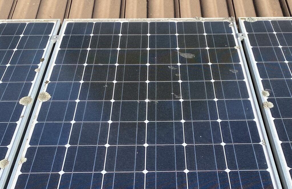 Solar panel cleaning before picture